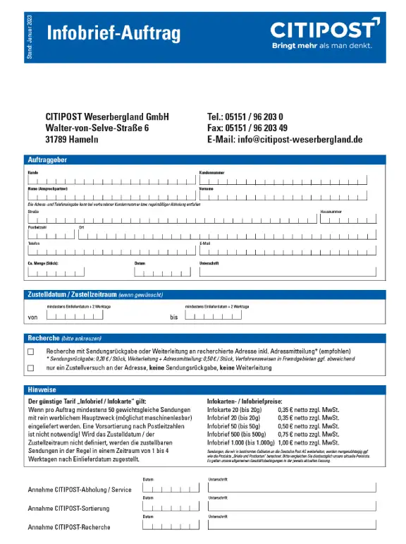Infobriefauftrag 01 2023