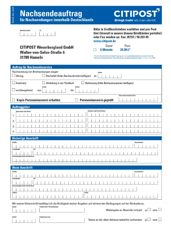 Nachsendeauftrag 01 2025